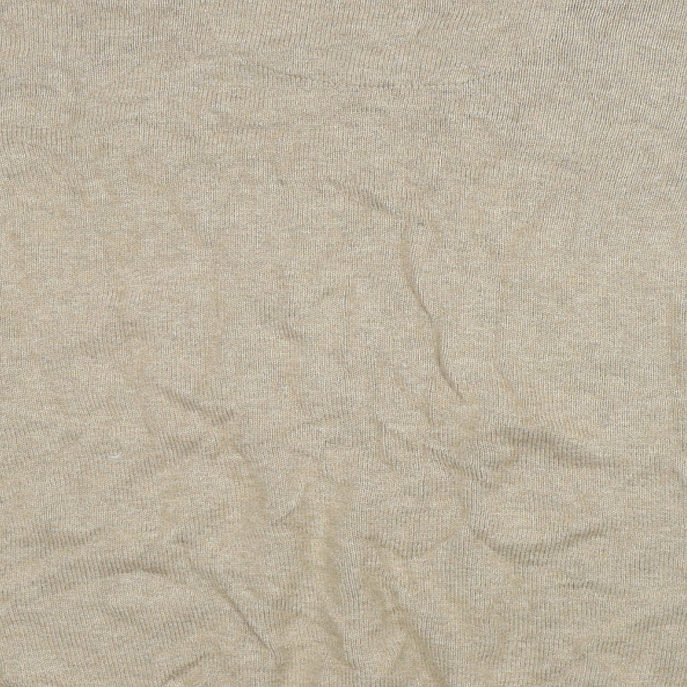 M&S Mens Brown V-Neck Cotton Pullover Jumper Size L