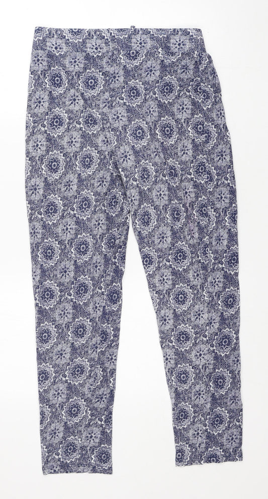 Womens UK Size 12 M&S Regular Fit Blue Trousers