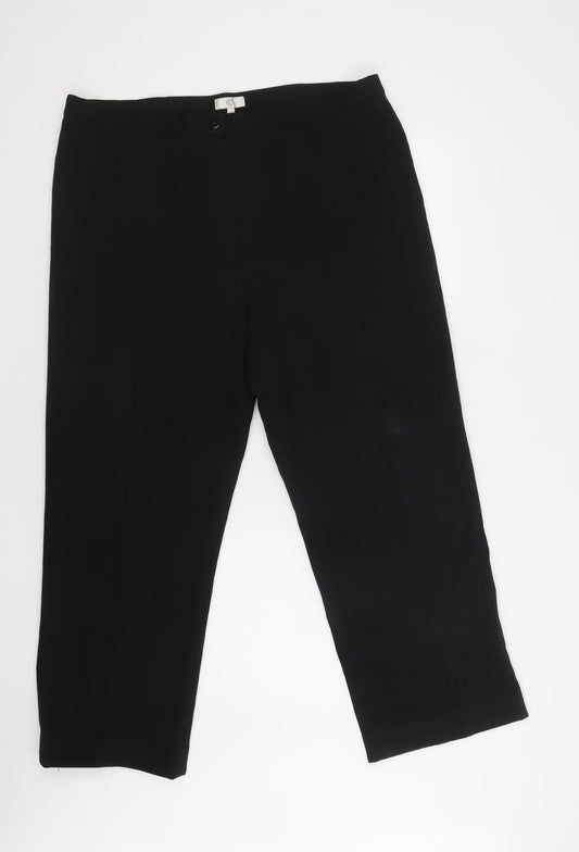 Womens UK Size 18 CC Regular Fit Dress Pants Black Trousers