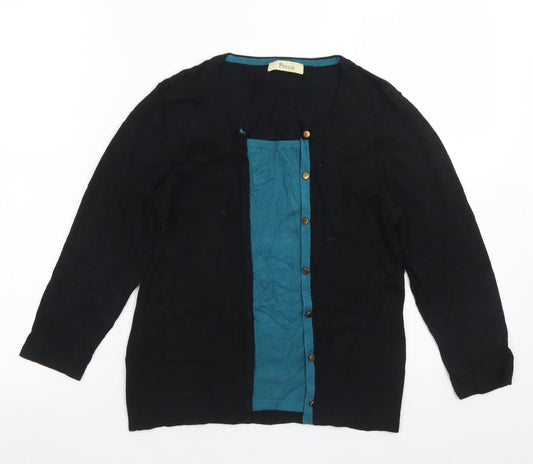 Precis Womens Black Crew Neck Viscose Pullover Jumper Size S
