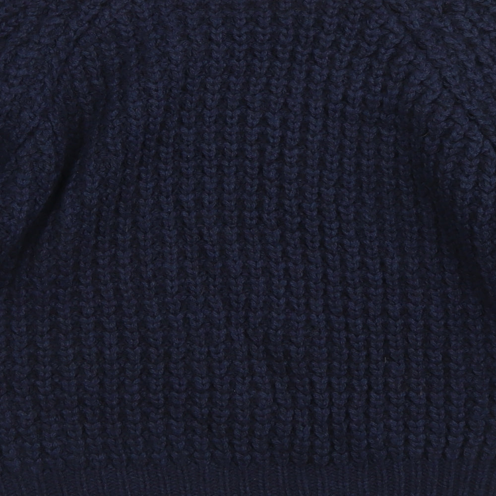 Limited Collection Womens Blue Round Neck Acrylic Pullover Jumper Size S