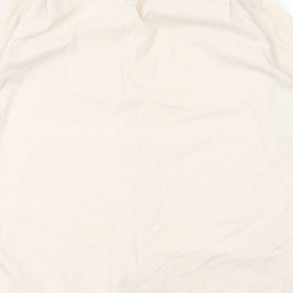Primark Mens Beige Cotton Button-Up Size 17 Collared Button
