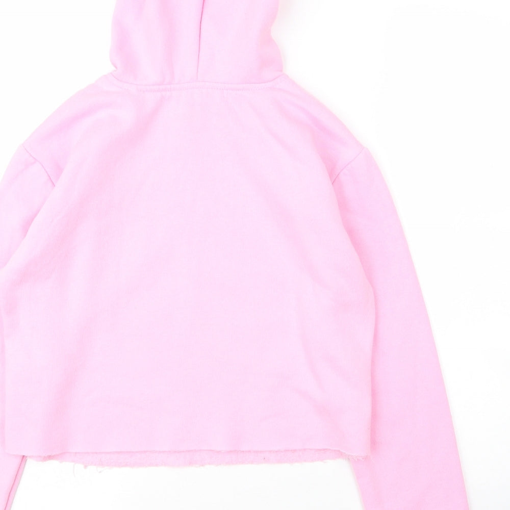 New Look Girls Pink Cotton Pullover Hoodie Size 14 Years