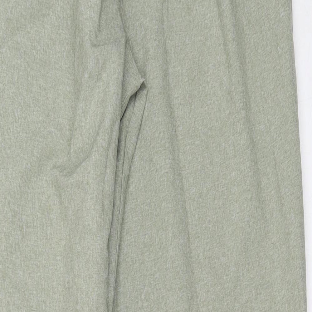Classic Womens Green Polyester Trousers Size 12 L25.5 in Regular