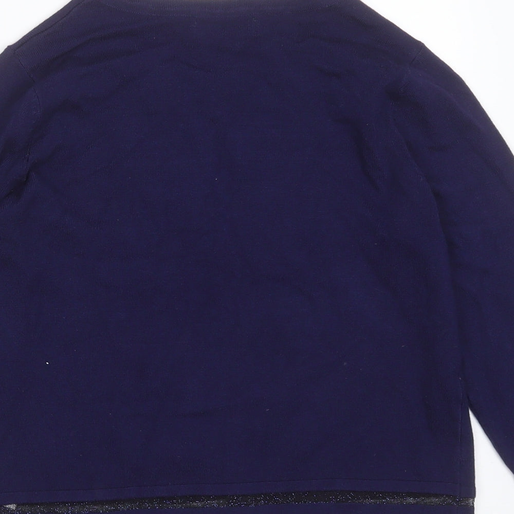 Womens UK Size 10 Papaya Blue Cardigan Jumper