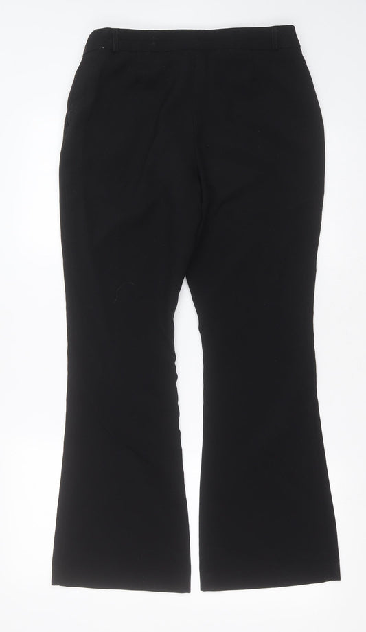 Primark Womens Black Polyester Trousers Size 12 L29 in Regular Zip