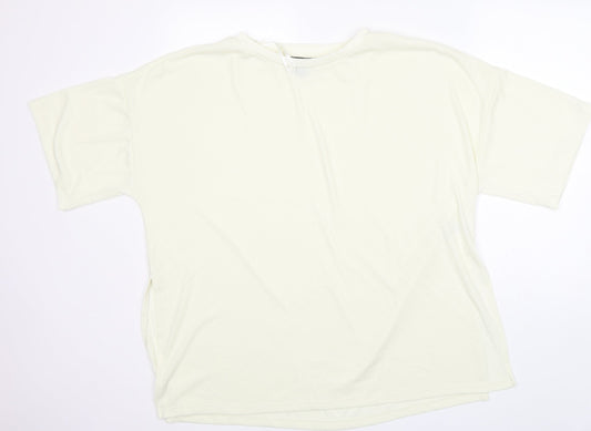 Primark Womens Ivory Polyester Basic T-Shirt Size XL Crew Neck - very soft
