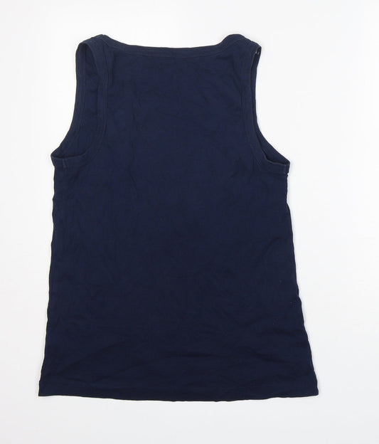 TU Mens Blue 100% Cotton Basic Tank Size 20 Round Neck