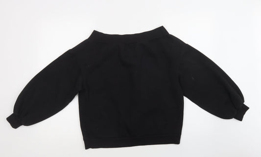 H&M Womens Black Polyester Pullover Sweatshirt Size M