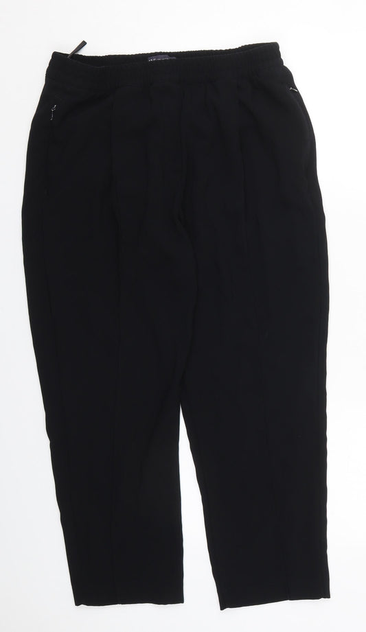 Womens UK Size 14 Marks and Spencer Regular Fit Black Trousers