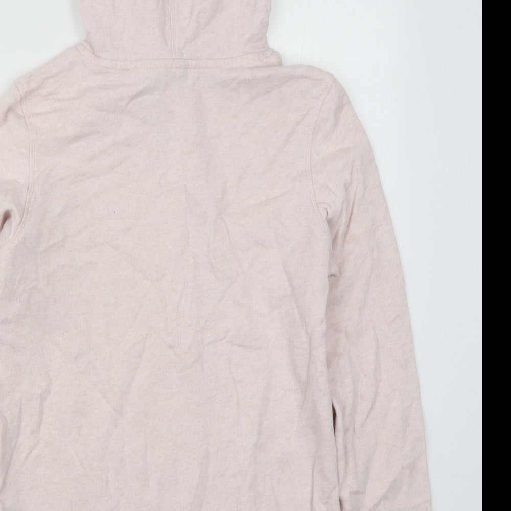 Brand and care label for H&M women’s pink cotton pullover hoodie, pullover - los angeles stockholm seoul copenhagen santiago