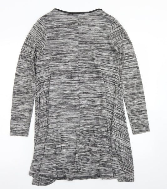 New Look Womens Grey Viscose Trapeze & Swing Size 10 Crew Neck