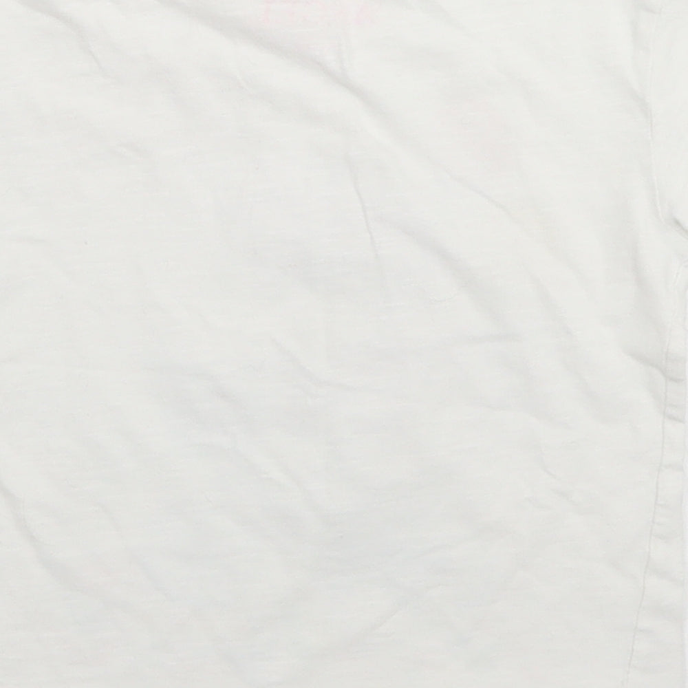 E-vie Angel Girls White Cotton Basic T-Shirt Size 3-4 Years Crew Neck - Poodle