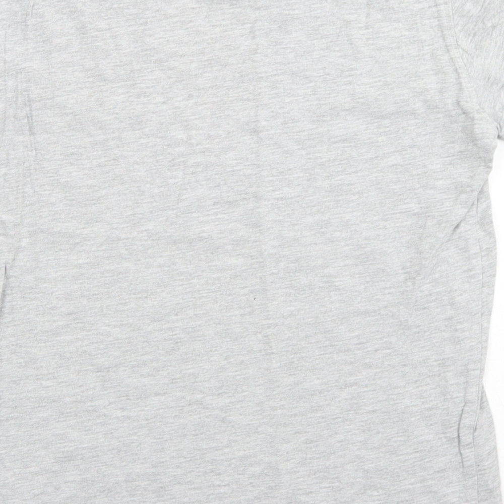 zakti Boys Grey Cotton Basic T-Shirt Size 9-10 Years Crew Neck