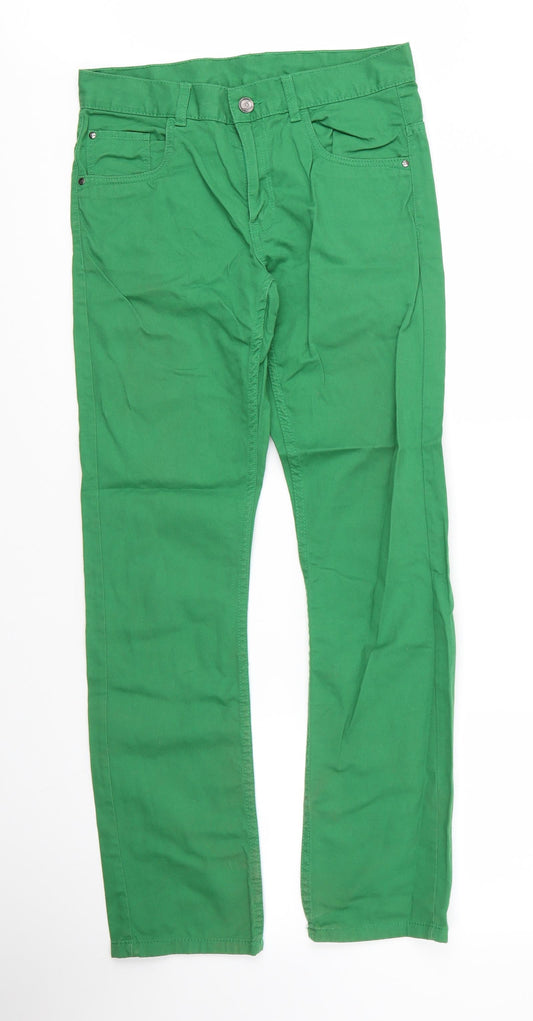 Womens UK Size 30 in C&A Regular Fit Chino Green Trousers