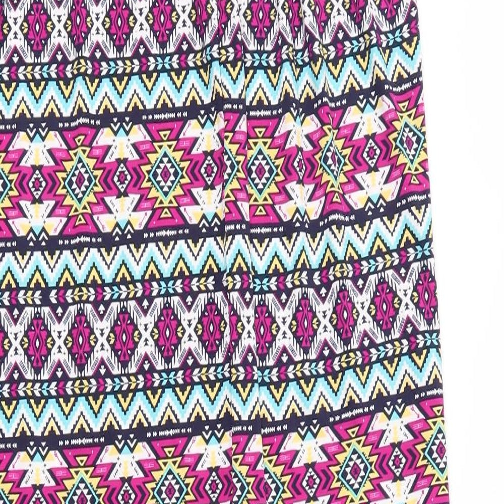 Be You Womens Purple Geometric Polyester Maxi Size 12 Off the Shoulder