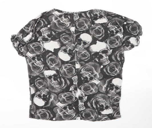 Womens UK Size L Style Plus Grey Basic T-Shirt