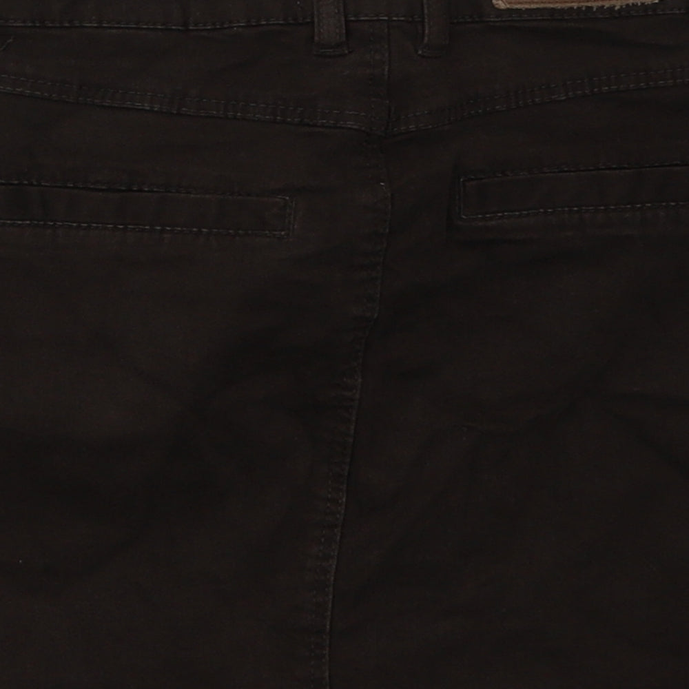 H&M Womens Brown Cotton A-Line Skirt Size 4 Button