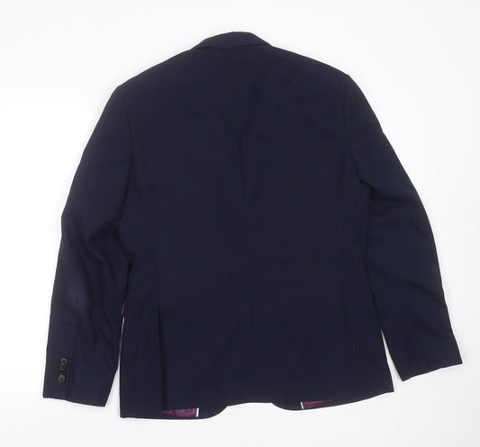 Mens UK Size 40 Burton Regular Blue Suit Jacket