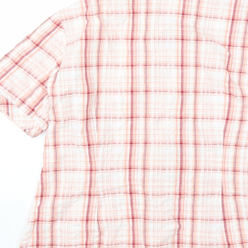 Damart Womens Multicoloured Plaid Cotton Basic Button-Up Size 14 Collared