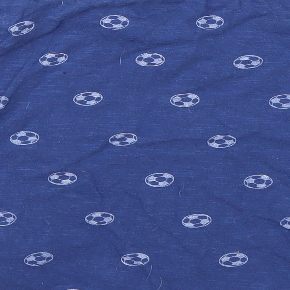 M&Co Boys Blue Spotted Cotton Basic T-Shirt Size 3-4 Years Round Neck - Football