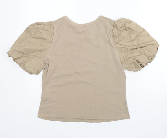 Womens UK Size M H&M Brown Basic T-Shirt