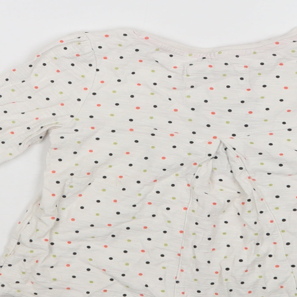 TU Baby White Polka Dot Cotton Basic Blouse Size 18-24 Months Crew Neck - So Cute
