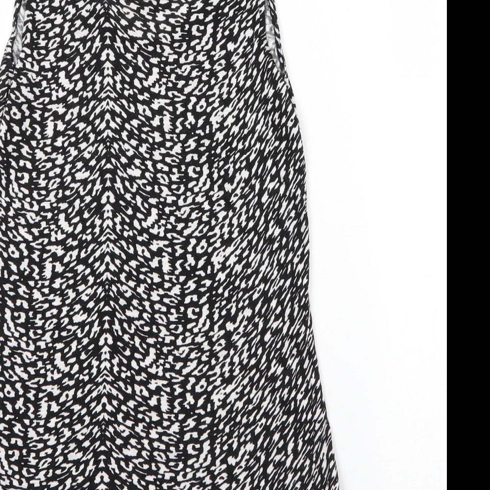 Papaya Womens Black Viscose Basic Tank Size 8 Scoop Neck