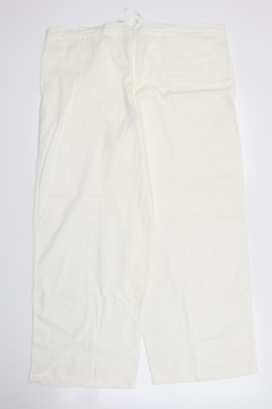 Womens UK Size 16 M&S Regular Fit Ivory Trousers
