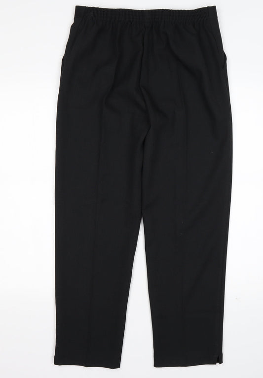 Womens UK Size 16 Preworn Regular Fit Black Trousers