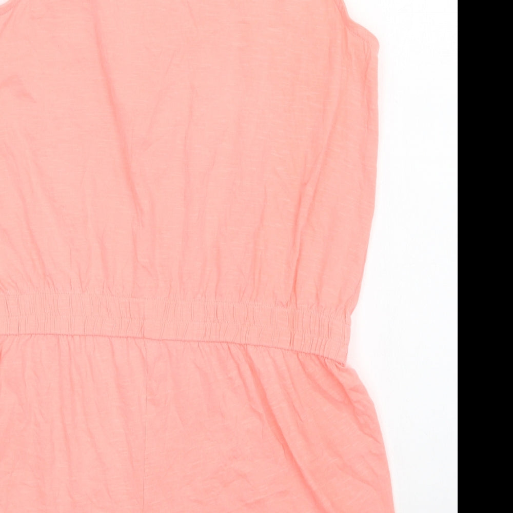 Papaya Womens Pink Cotton Playsuit One-Piece Size M Button