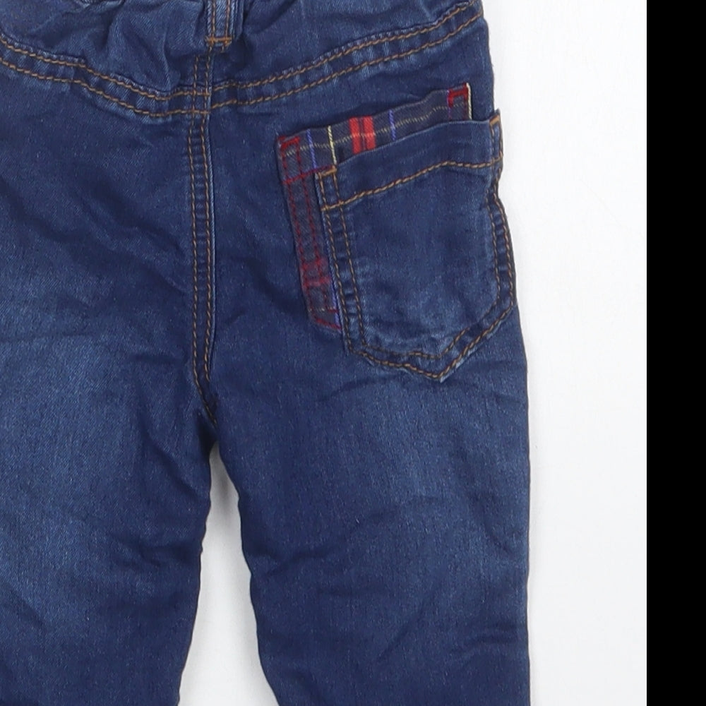 Nutmeg Baby Blue Cotton Jogger Trousers Size 6-9 Months Snap
