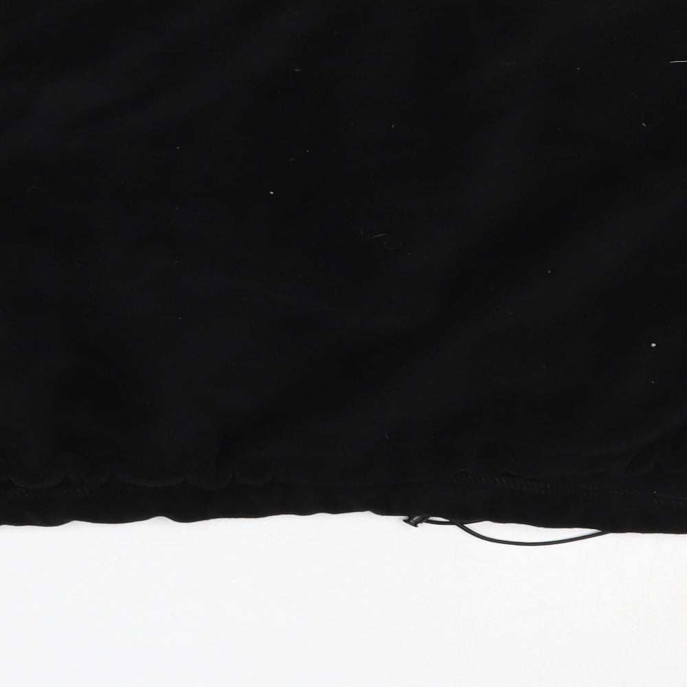 Boohoo Womens Black Polyester Henley Sweatshirt Size M