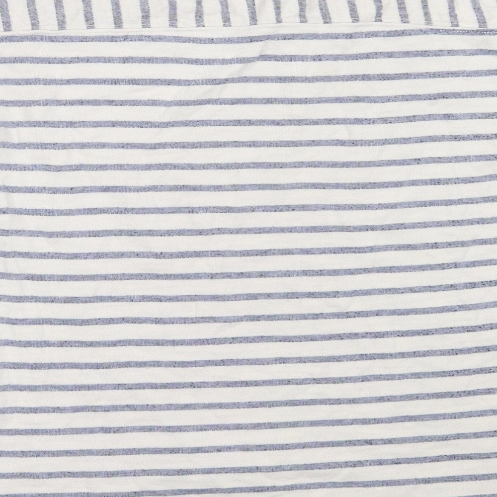 George Womens Ivory Round Neck Striped Polyester Pullover Jumper Size 14