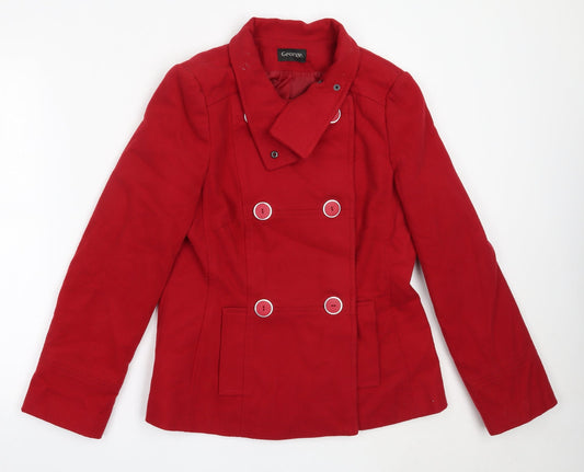 Womens UK Size 12 George Red Overcoat