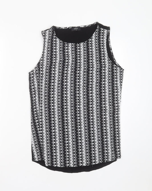 Womens UK Size 12 Papaya Black Basic Blouse