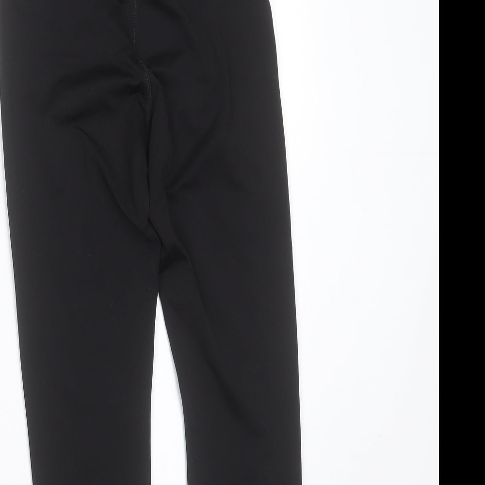 Girls UK Size 7-8 Years 90 Degree Extra-Slim Fit Capri Black Trousers