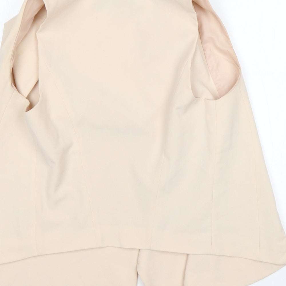 Brand and care label for Atmosphere women’s beige polyester jacket blazer, size UK 10