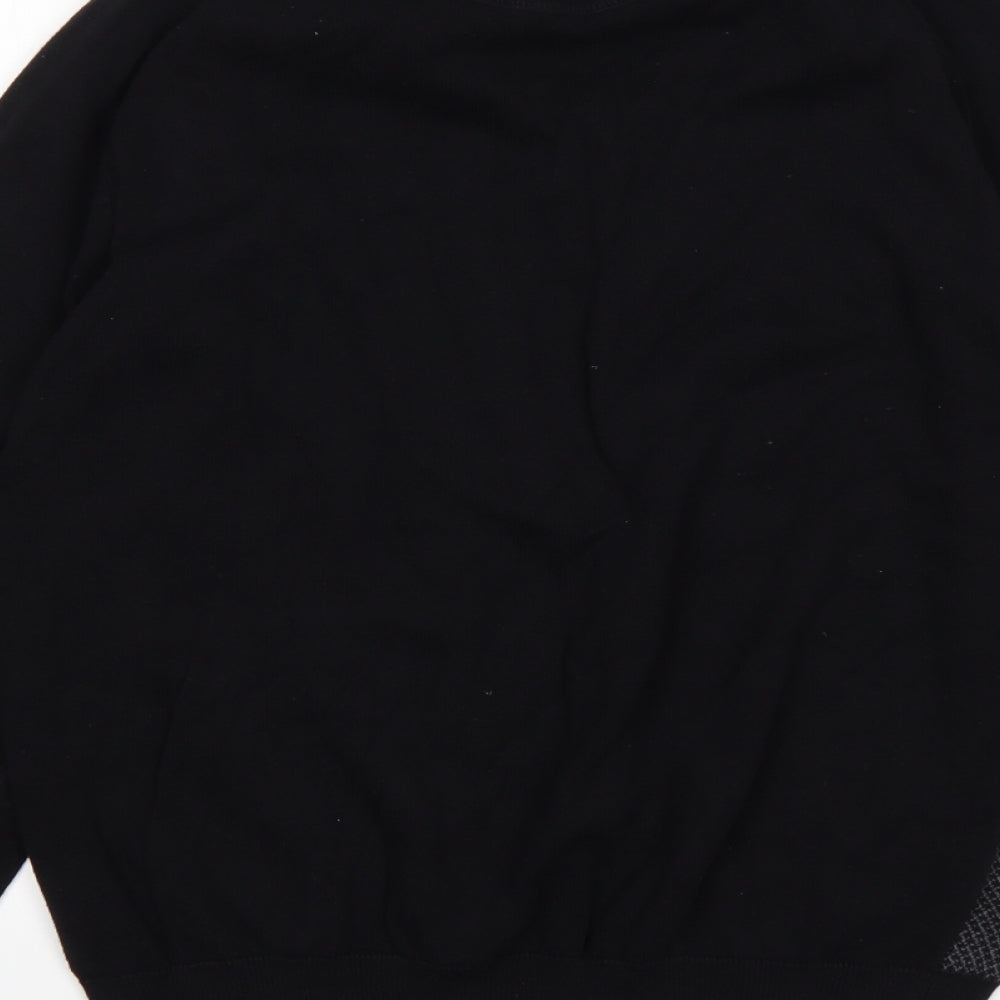 Matalan Mens Black Collared Cotton Pullover Jumper Size M