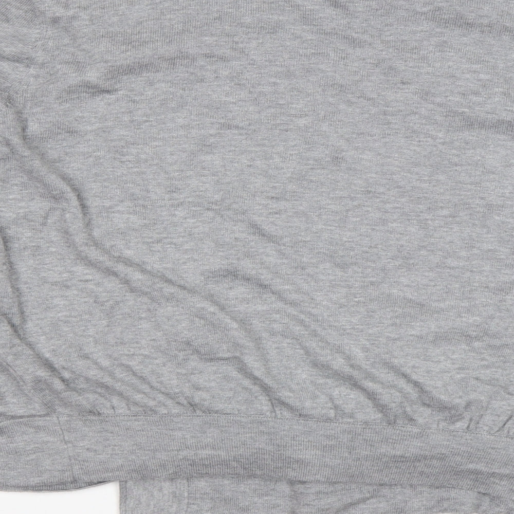 Brand and care label for Kaliko women’s grey v-neck viscose cardigan jumper, size XL