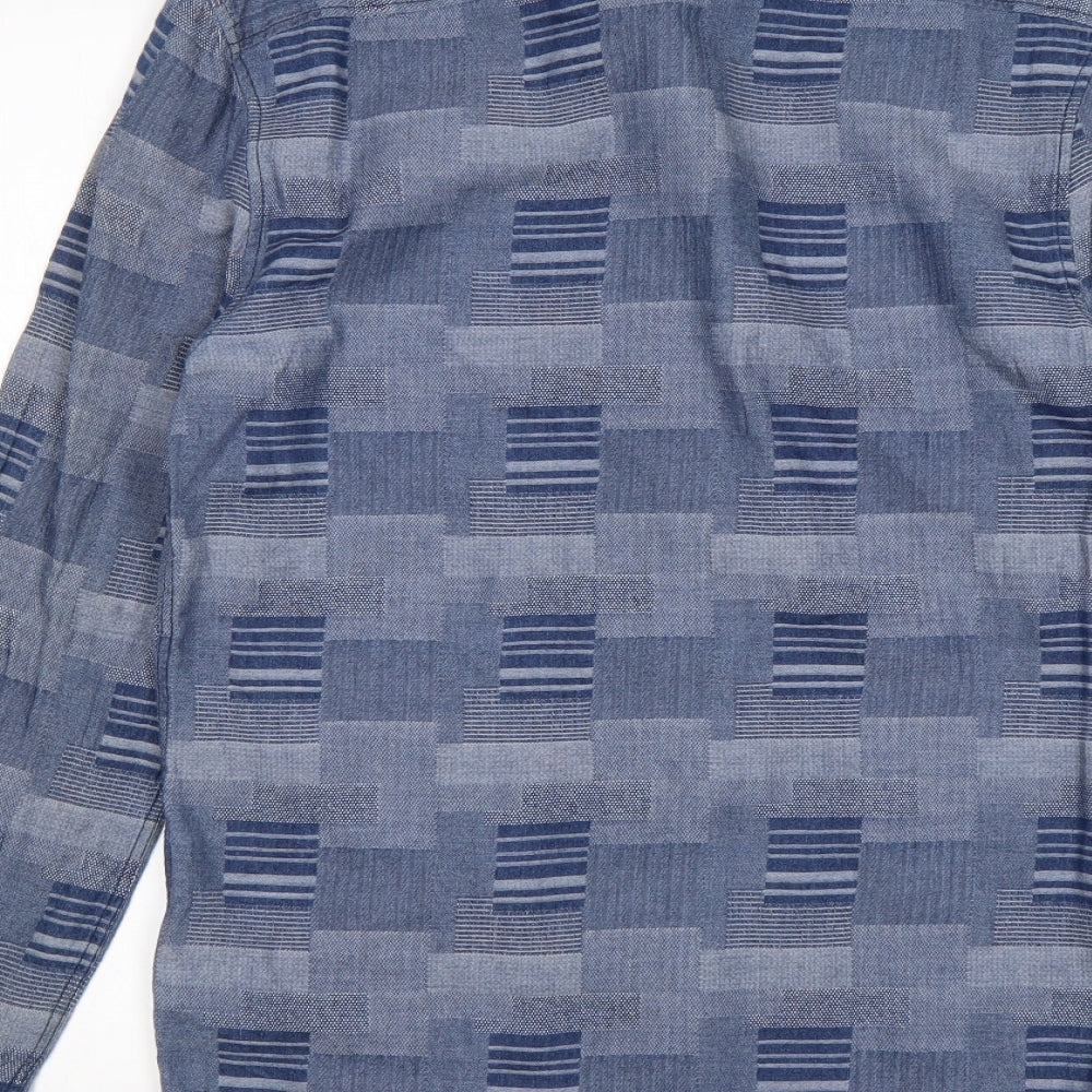 Mens UK Size XS Jack Wills Blue Button-Up Long Sleeve Casual Shirt