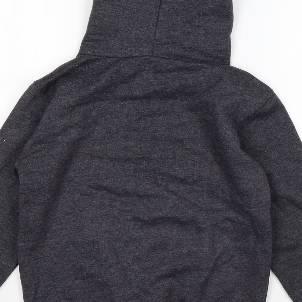 Preworn Boys Grey Cotton Pullover Hoodie Size 7-8 Years