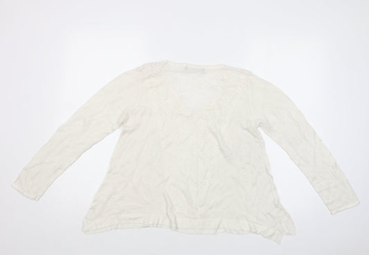 Womens UK Size L M&S White Pullover Jumper