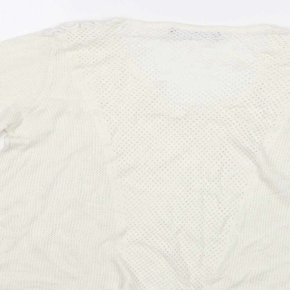Womens UK Size L M&S White Pullover Jumper