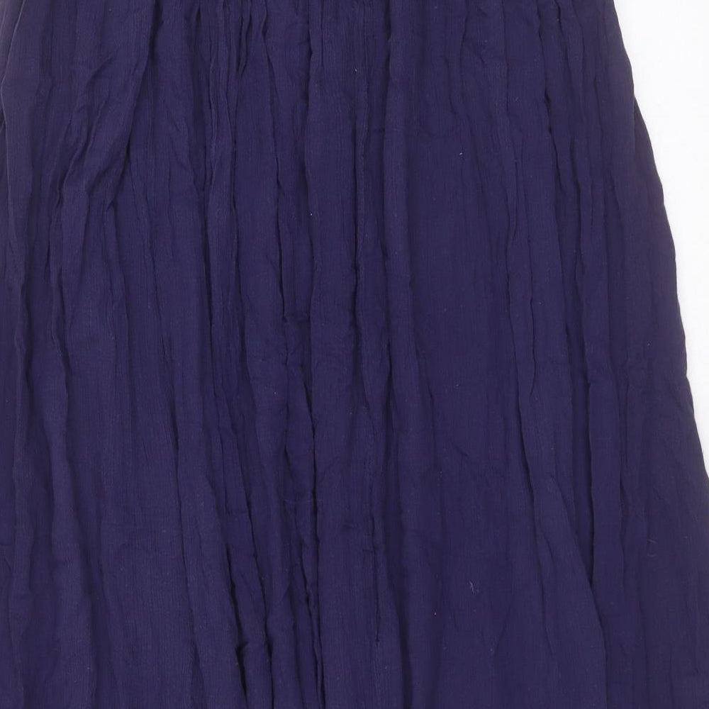Pa lucci Womens Blue Viscose A-Line Skirt Size 28 in Button