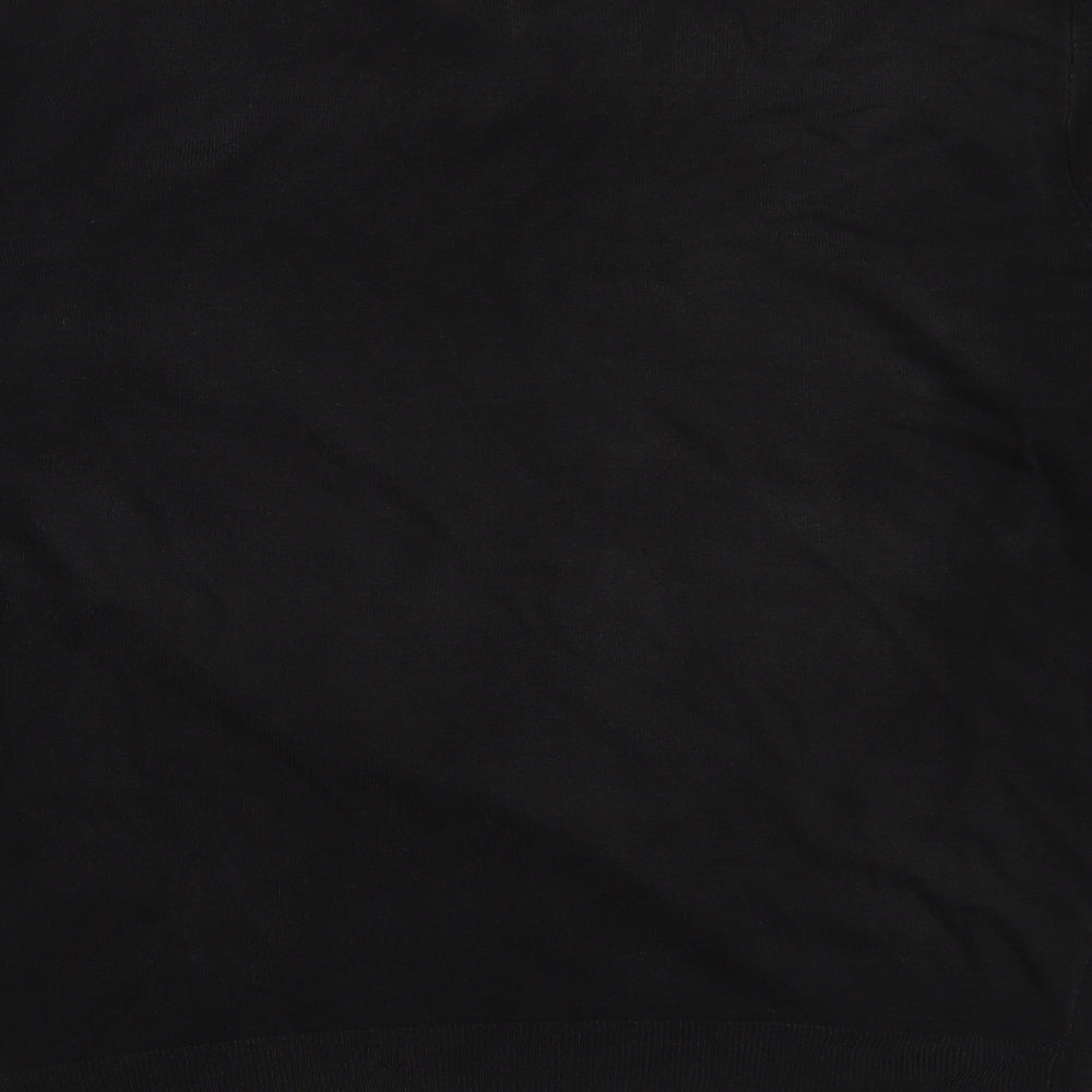 Atlantic Bay Mens Black V-Neck Acrylic Pullover Jumper Size M