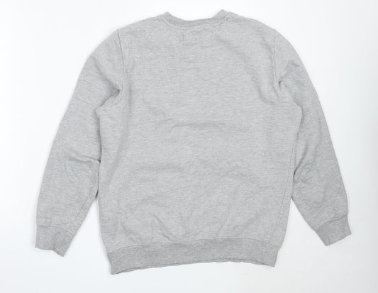 Bershka Womens Grey  Cotton Pullover Sweatshirt Size S