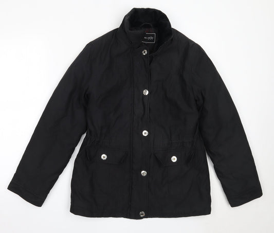 Per Una Womens Black Overcoat Coat Size S