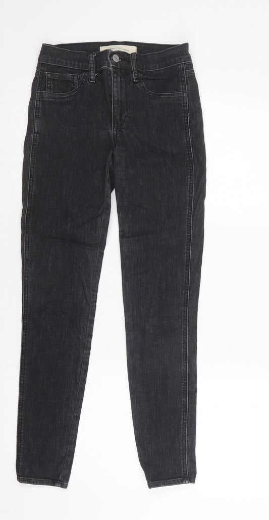 Additional front view of Gap women’s black cotton skinny jeans, size UK 26, 29-inch leg regular button
