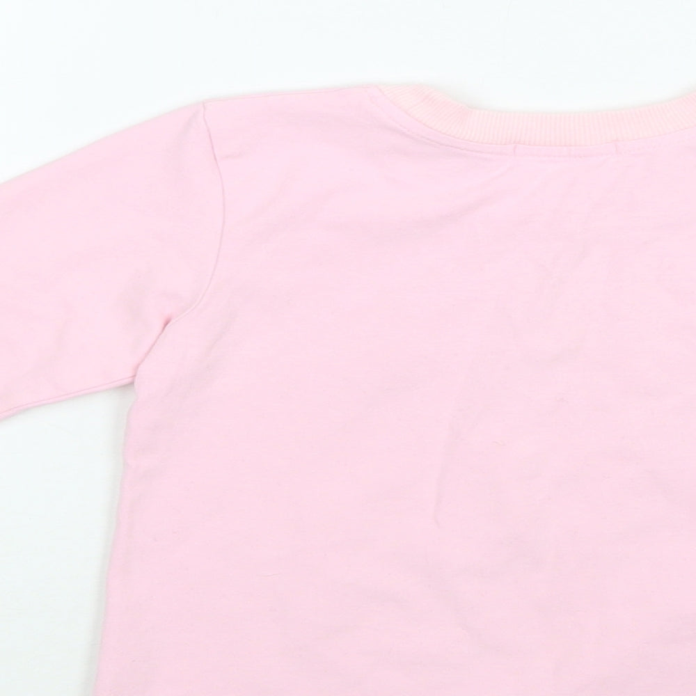 Baywell Girls Pink Cotton Basic Blouse Size 4-5 Years Crew Neck - Flamingo